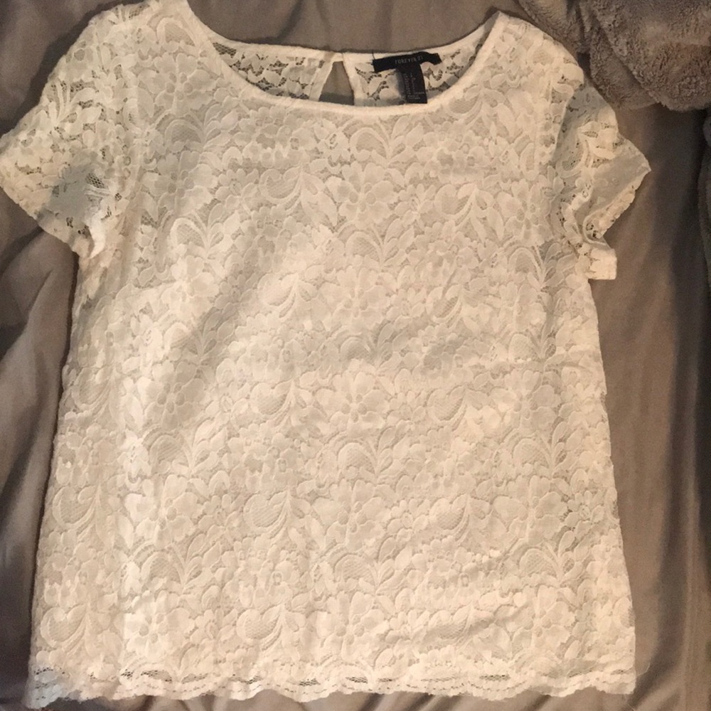 White lace forever 21 top